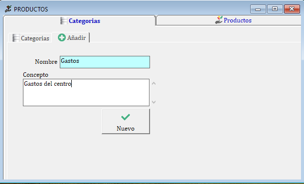 nueva categoria