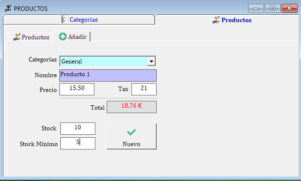nuevo producto